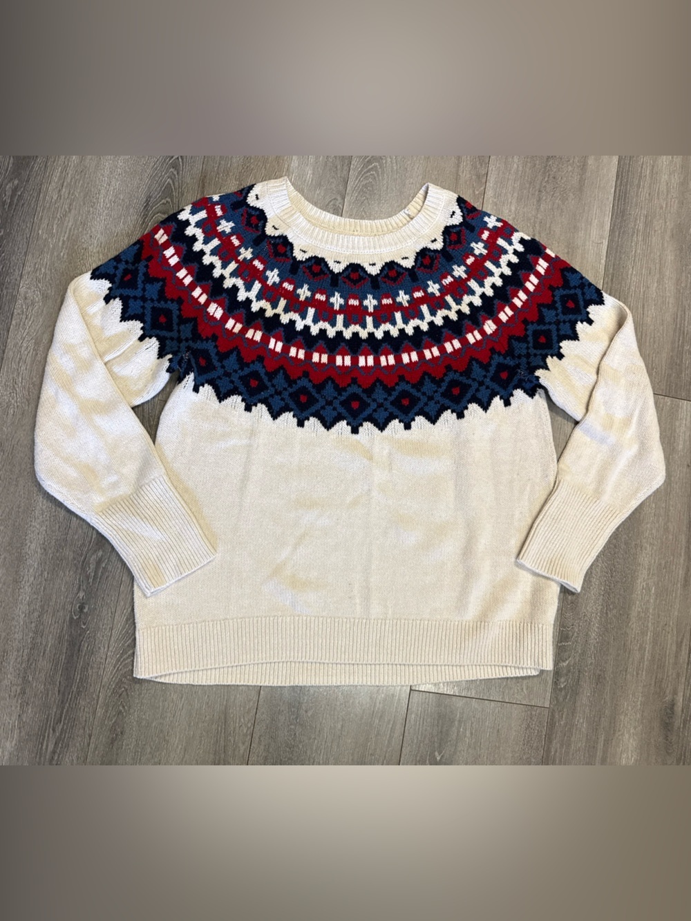 Cream Chaps Fair Isle Yoke Sweater Nordic skiing - Picture 2 of 7